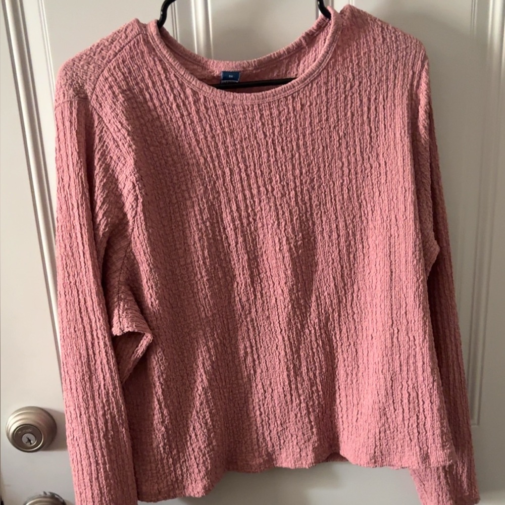 Old Navy Textured Pink Pullover
